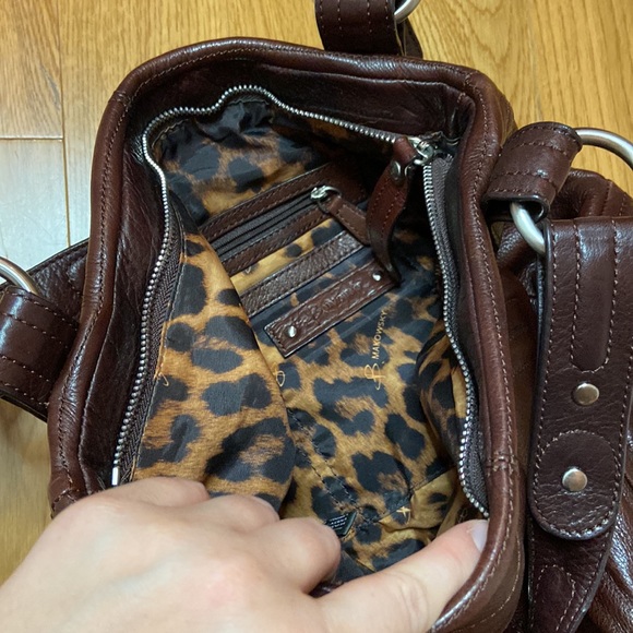 B MAKOWSKY Brown Genuine Leather Hand Bag Shoulder Satchel Bag Purse - Picture 8 of 10